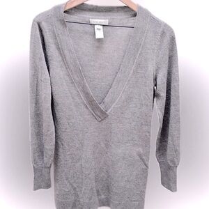 Nine West | V-neck merino wool sweater grey